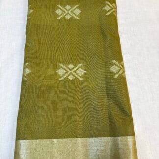 Mehandi green cotton saree